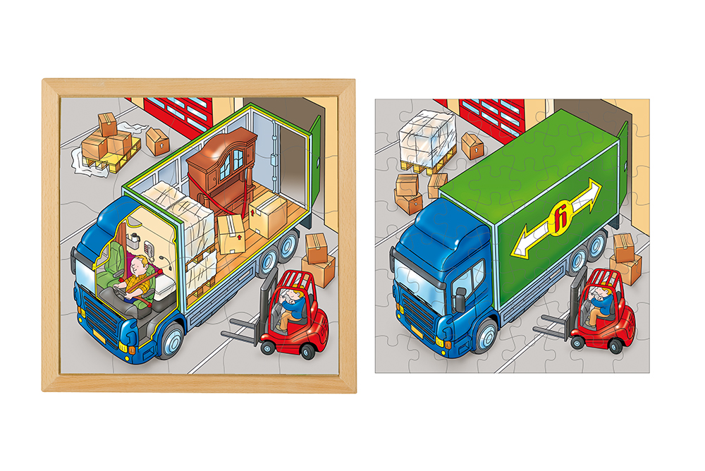 卡車透視拼圖  
