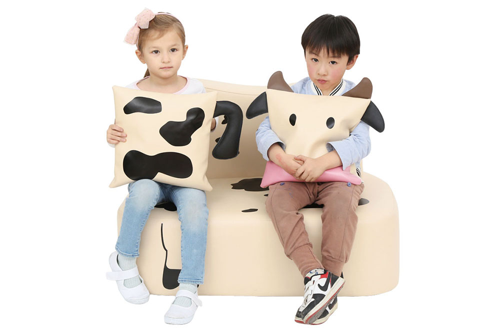 雙人動物沙發-乳牛
