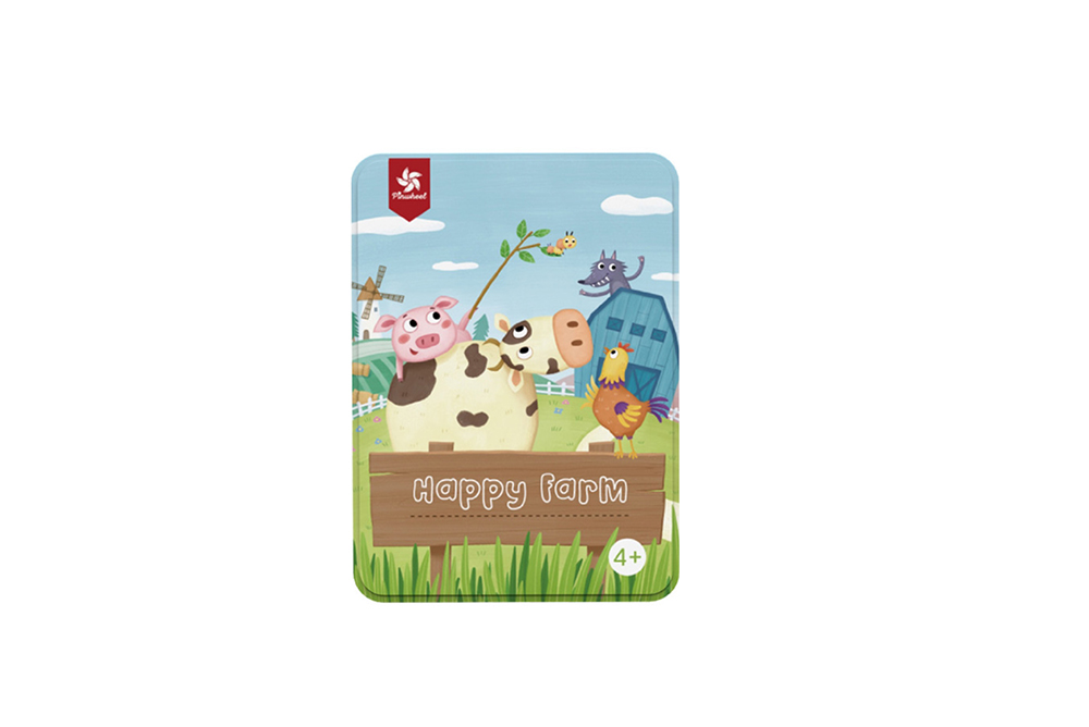 Pinwheel 互動桌遊圖形認知-歡樂農場鐵盒裝