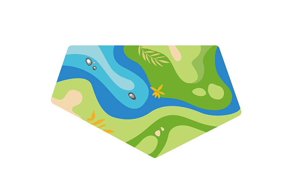 小溪教學毯-多邊形-綠色