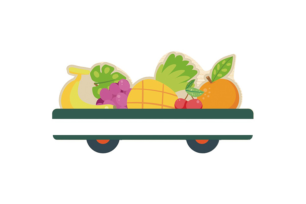 活動牆主題背板-火車車廂水果