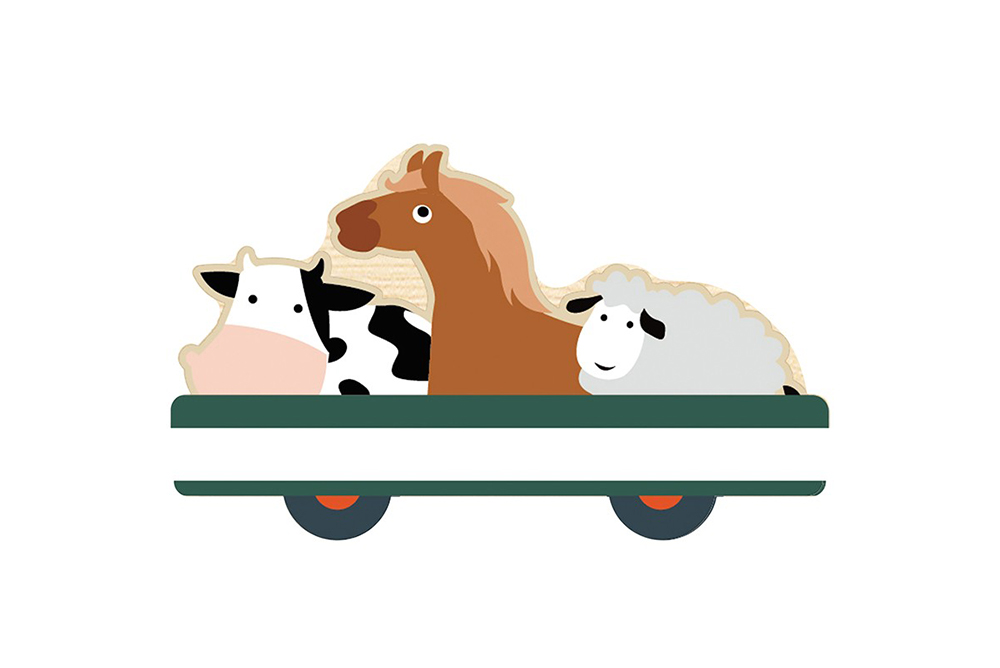 活動牆主題背板-火車車廂動物