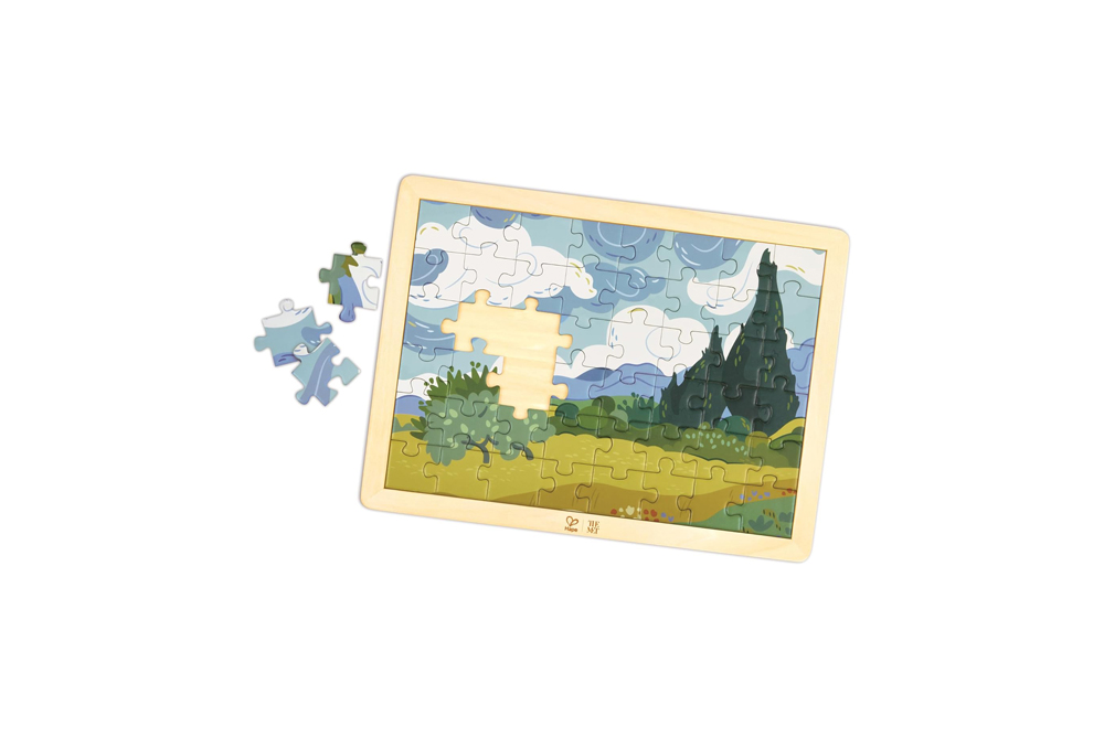 Hape 梵谷《麥田裡的絲柏樹》拼圖