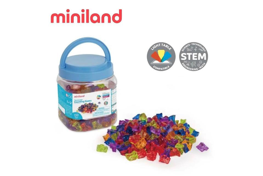 miniland 半透明/透光數數分類寶石150入