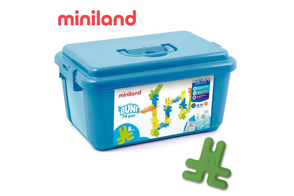 miniland 小兔建構積木74件組(含手提箱)