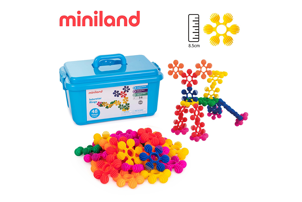 miniland 星際環狀串接積木48入組(含收納箱)