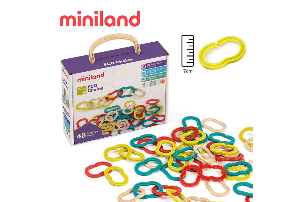 miniland ECO幼兒扣扣環48入