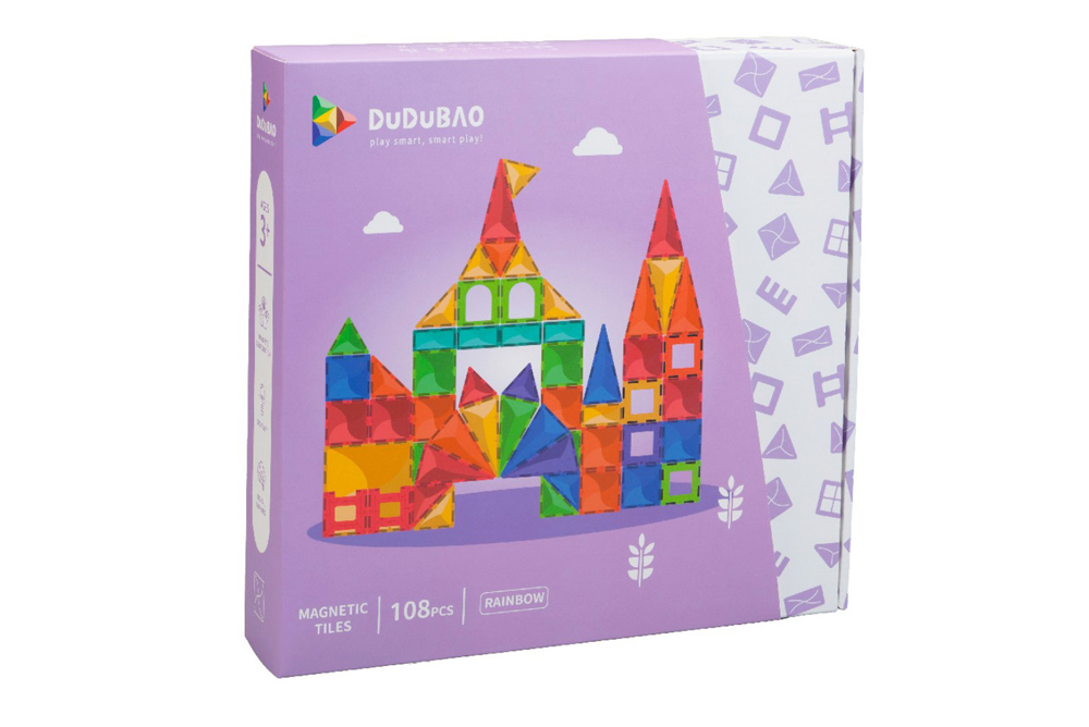 DUDUBAO磁力片－建構組(彩虹) 108PCS